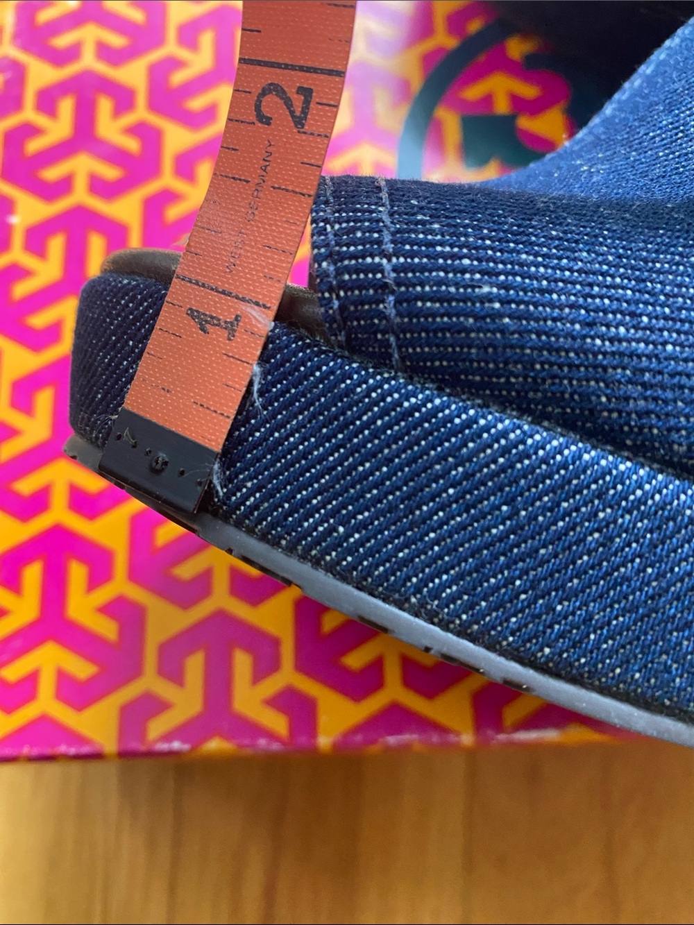 Tory Burch Navy Denim Open-Toe Mule - Picture 12 of 16